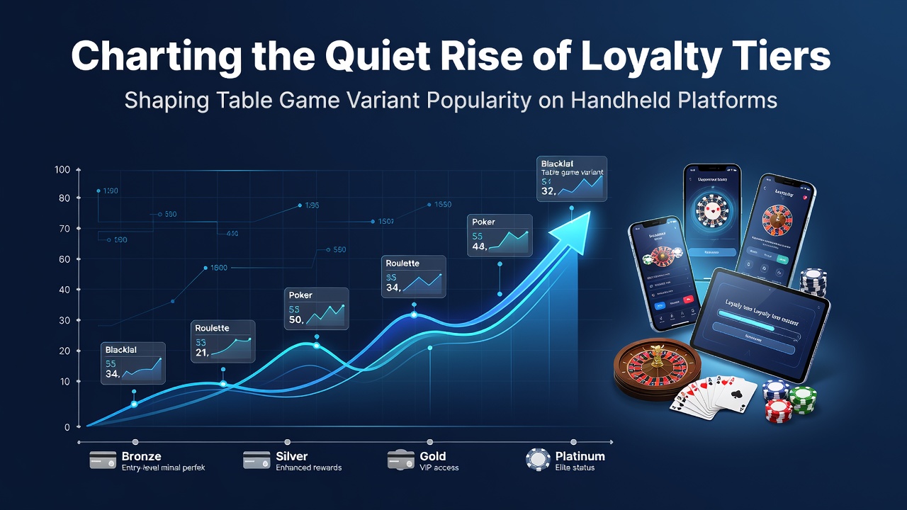 Mobile device displaying loyalty tier interface for table game variants