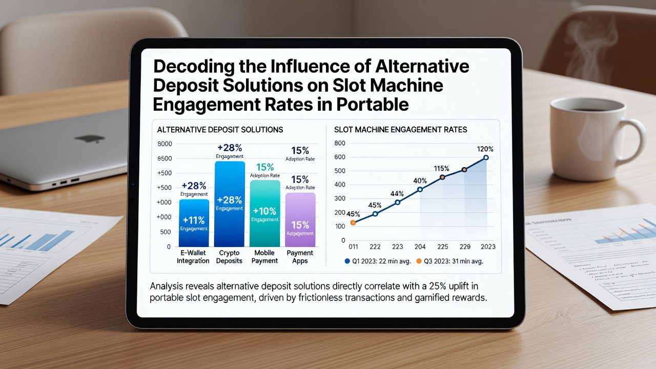 Analytics dashboard displaying engagement trends for mobile slot players using different deposit methods