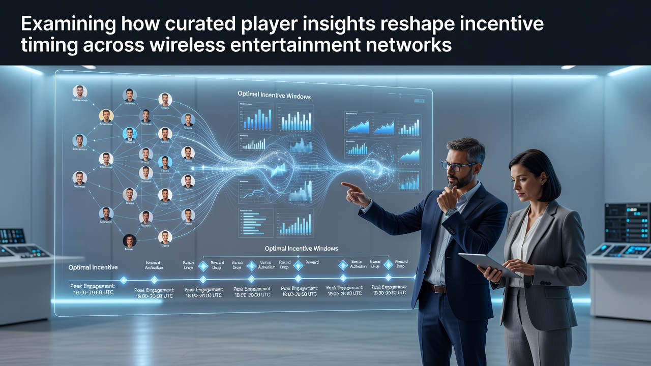 Wireless network analytics dashboard displaying player engagement metrics and incentive triggers across mobile gaming platforms