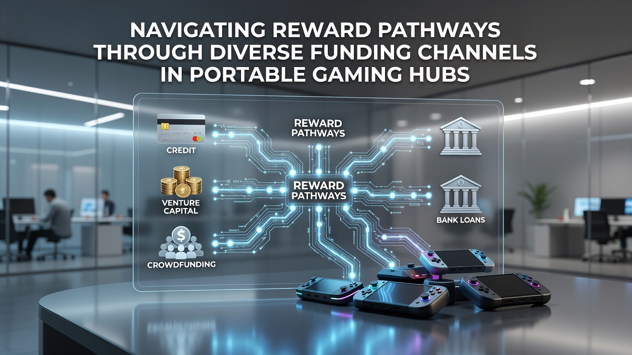 Mobile gaming interface showing reward pathways and funding options on handheld devices